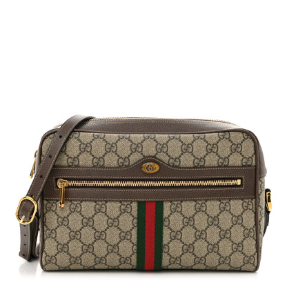 Gucci GG Supreme Monogram Web Small Ophidia Shoulder Bag Brown 1 of 11