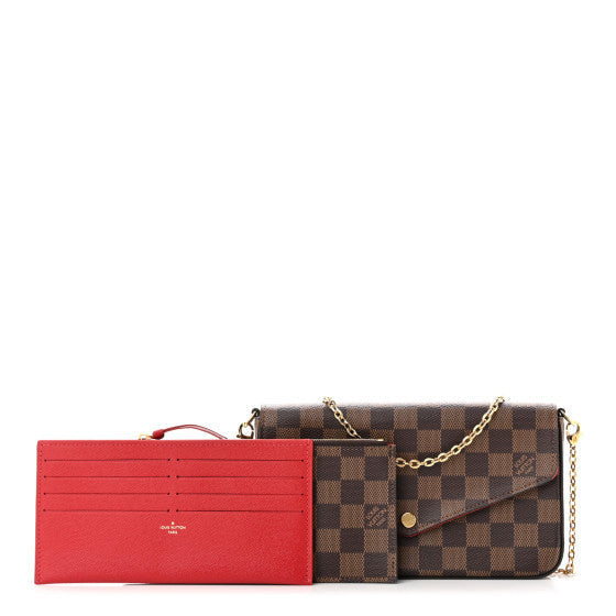 Louis Vuitton Damier Ebene Pochette Felicie Chain Wallet 1 of 1