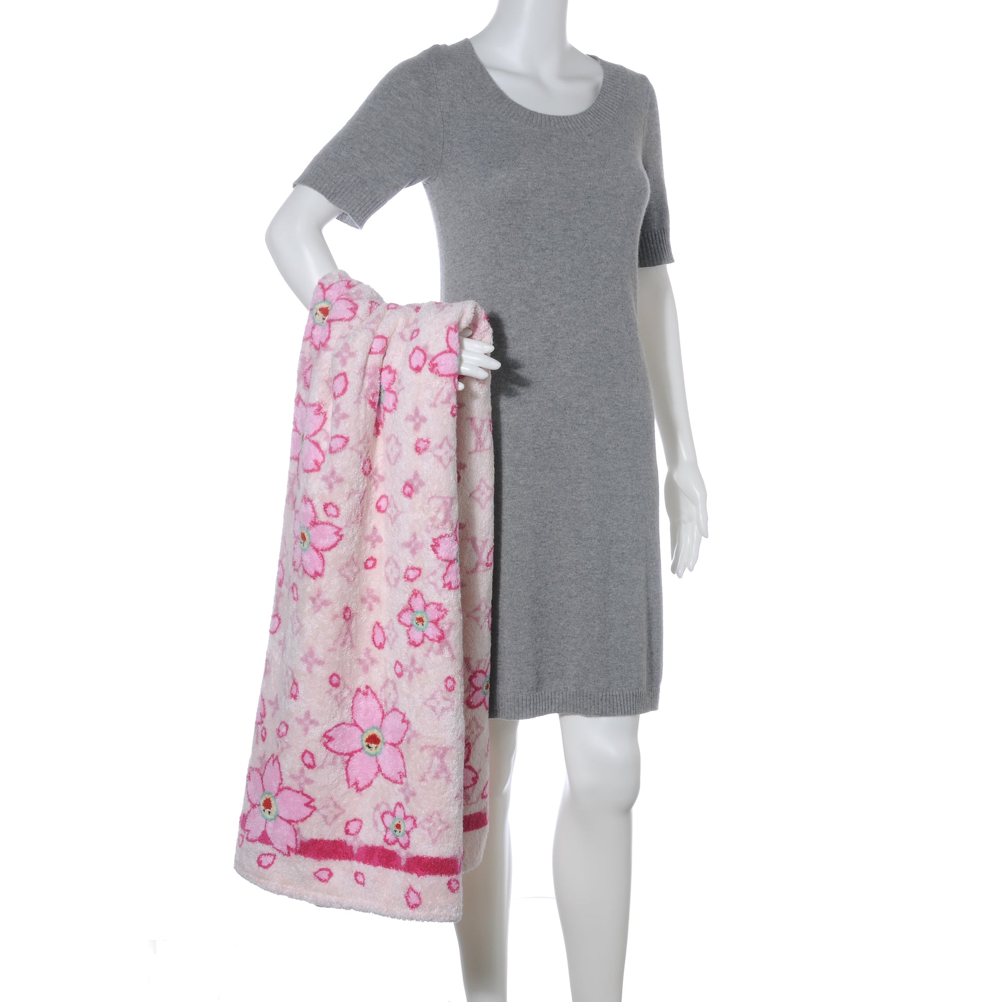 Louis Vuitton Cotton Monogram Cherry Blossom Towel Pink 3 of 6