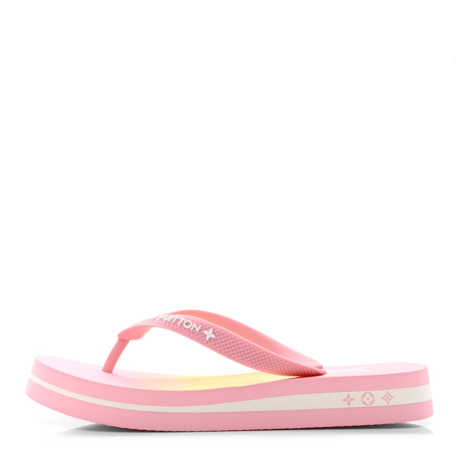 Louis Vuitton Rubber Arcade Flat Thong Sandals 37 Rose 1 of 9