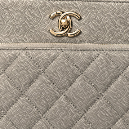 Chanel Caviar Quilted Small Business Affinity Shopping Bag Grey 8 of 10