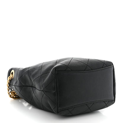 Chanel Lambskin Resin Quilted Small Pearl Samba Bucket Bag Black 4 of 10