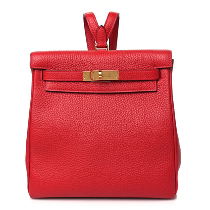Hermes Taurillon Clemence Kelly Ado Backpack Rouge Casaque 1 of 10