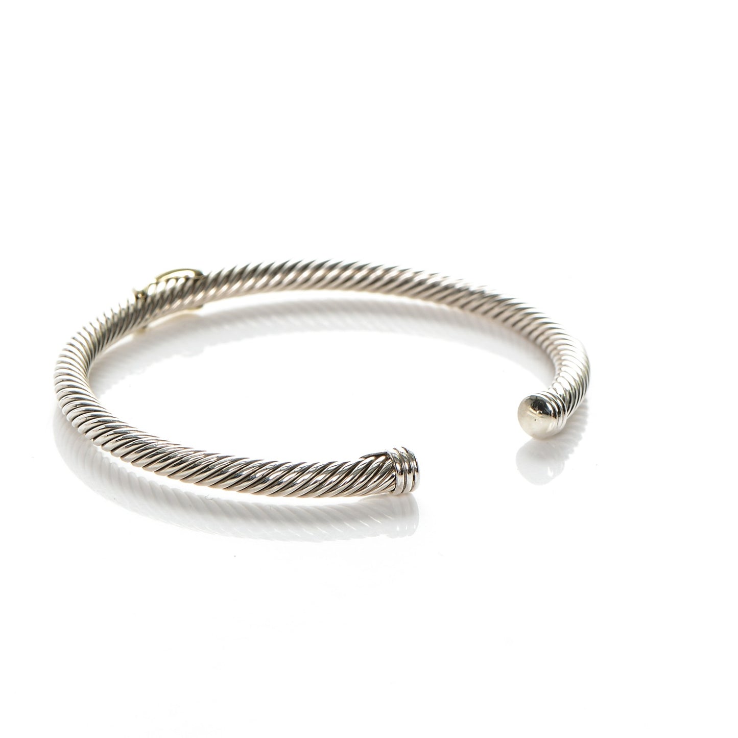 Sterling Silver 18K Yellow Gold 4mm X Station Cable Bracelet