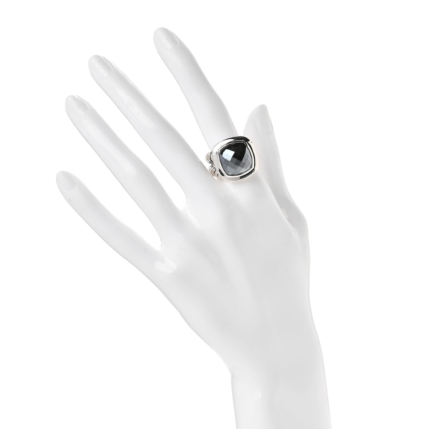 Sterling Silver Hematine 14mm Albion Ring 52 6