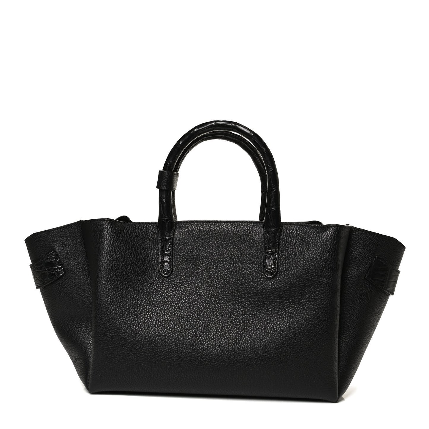 Calfskin Crocodile Cristie Satchel Black