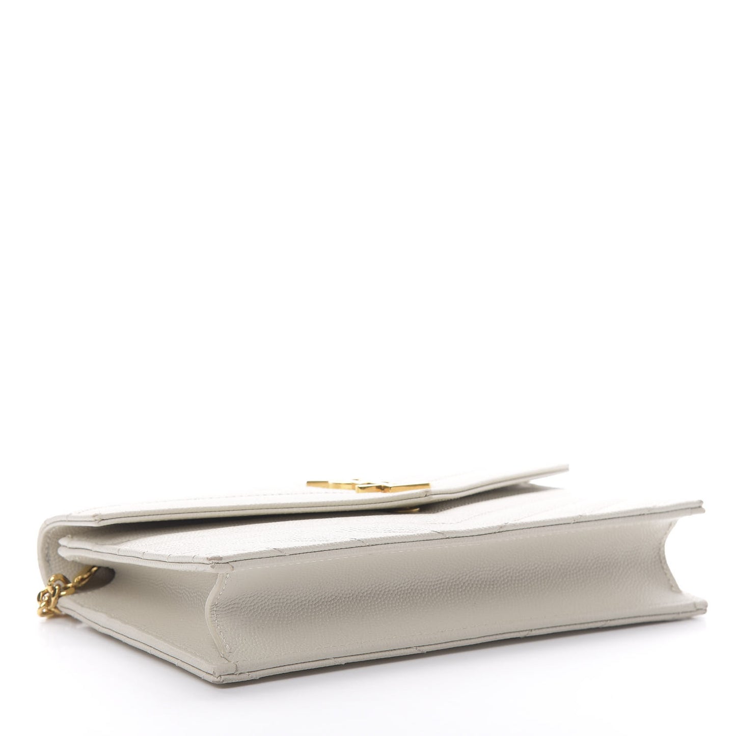 Grain De Poudre Matelasse Chevron Monogram Envelope Chain Crema Soft
