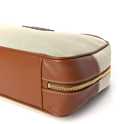 Miu Miu Canvas Calfskin Large Beau Top Handle Bag Naturale Brandy 8 of 8