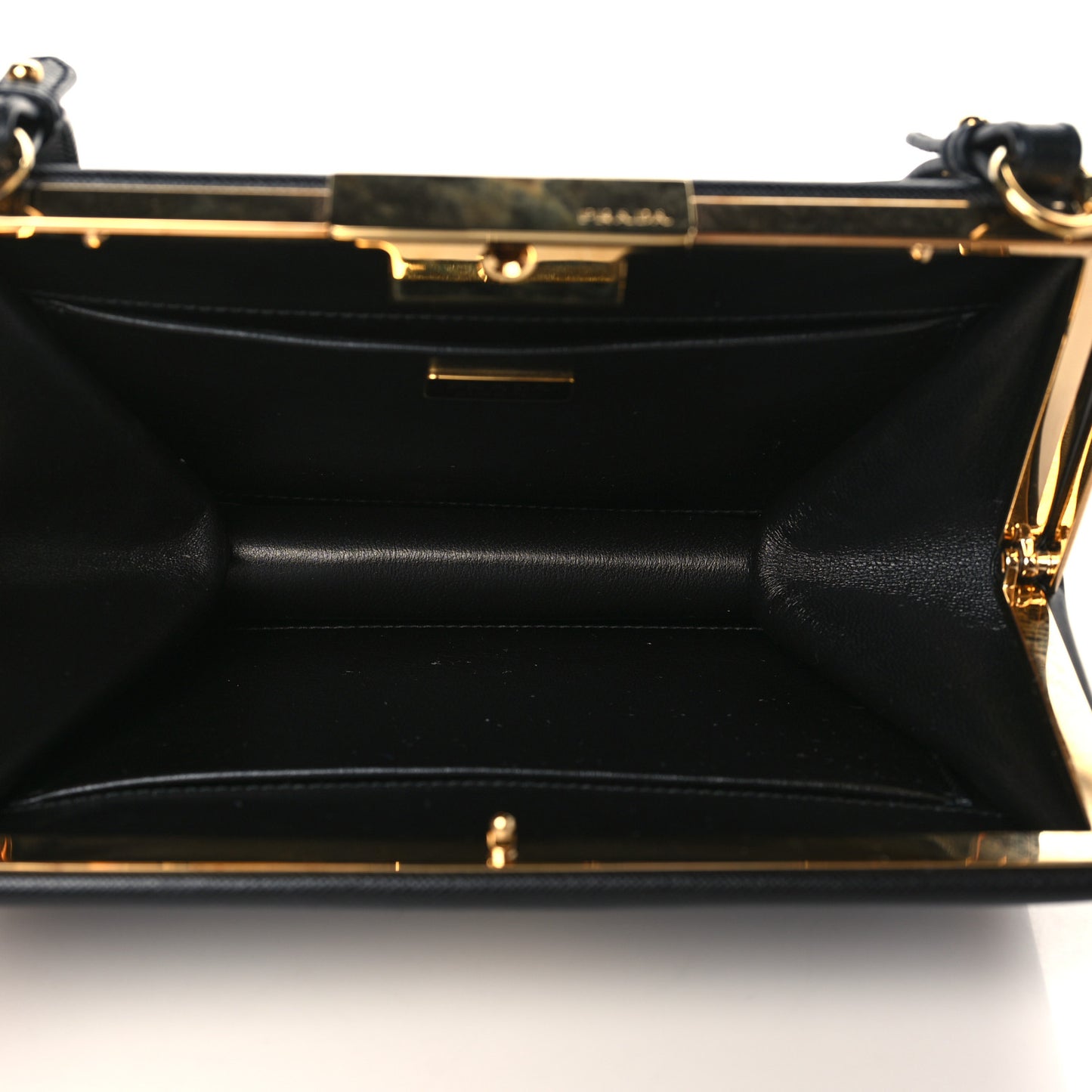 Saffiano City Calfskin Light Frame Bag Black