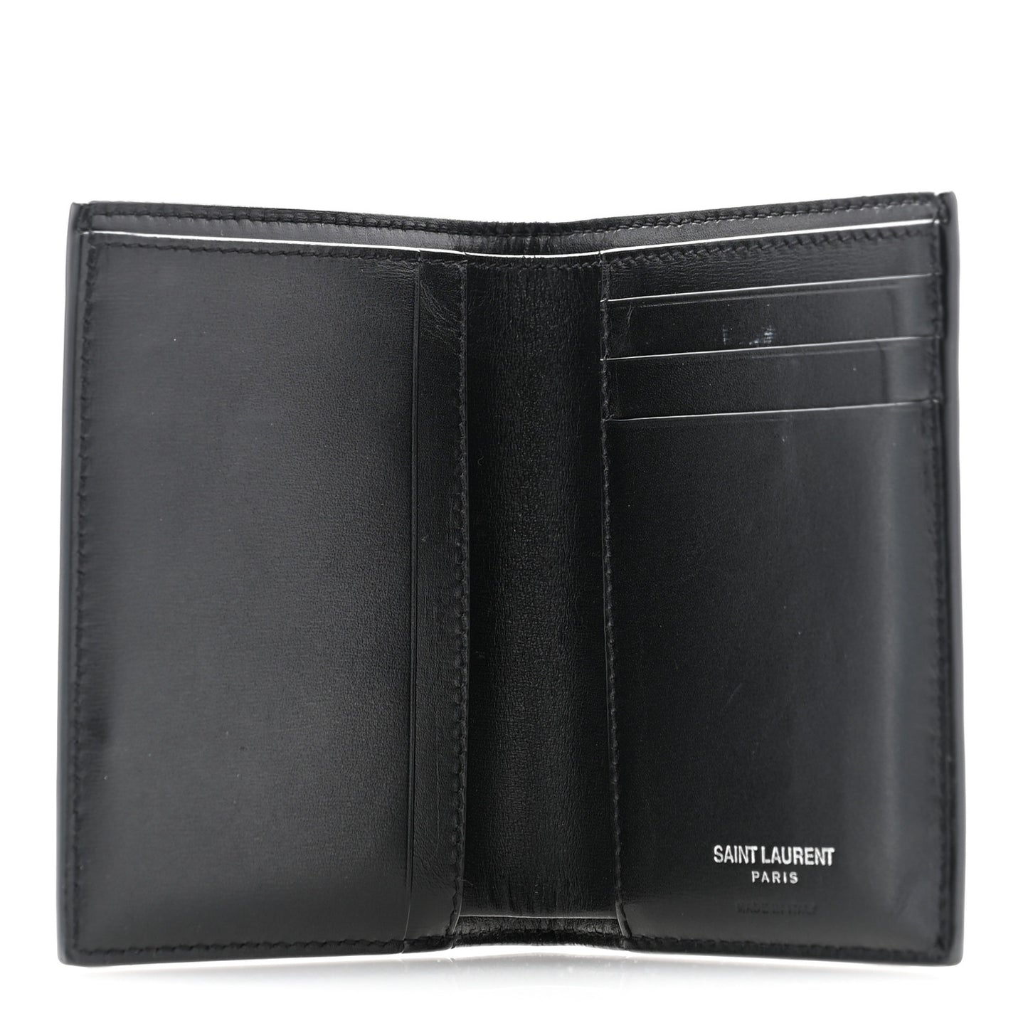 Smooth Calfskin Cassandre Credit Card Wallet Black
