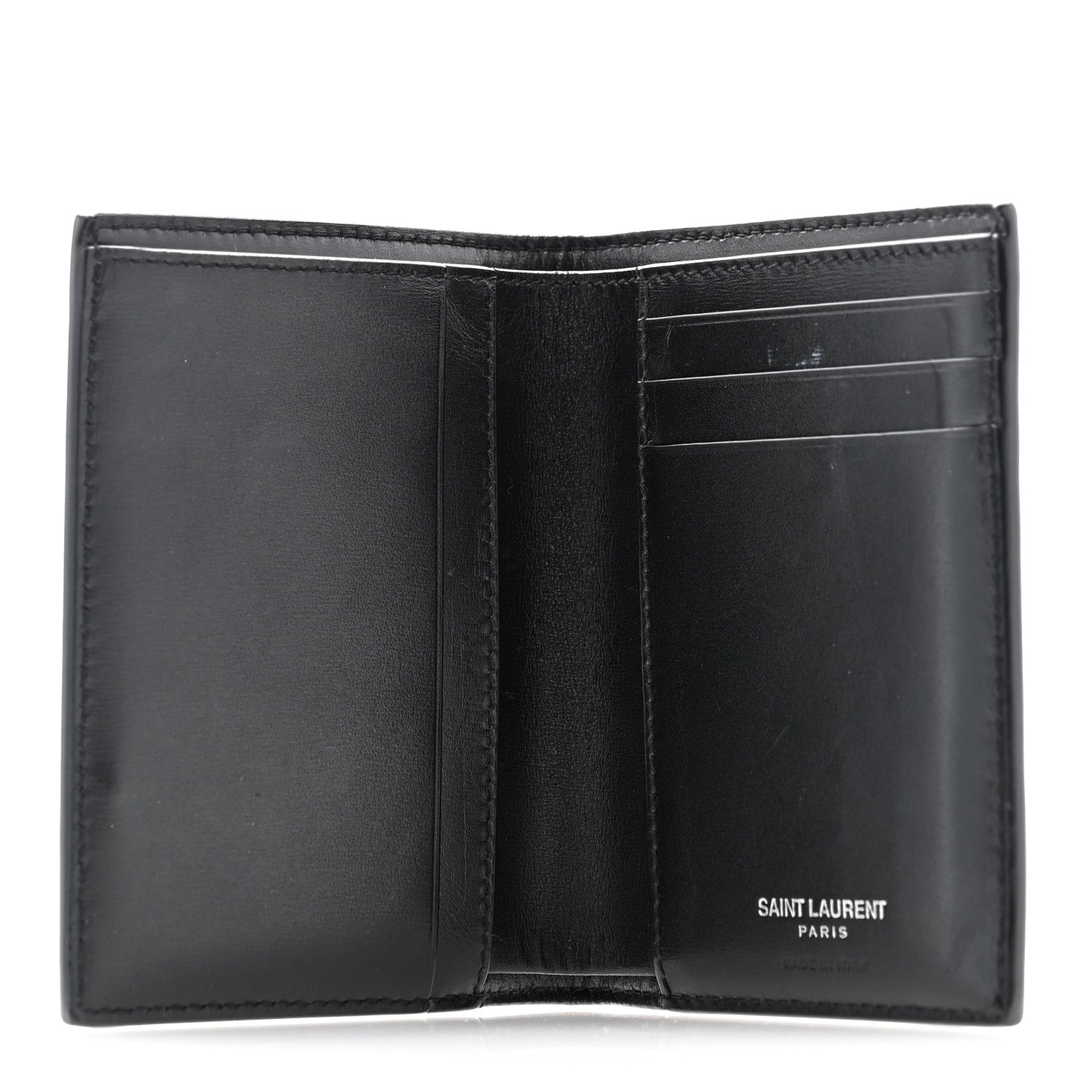 Saint Laurent Smooth Calfskin Cassandre Credit Card Wallet Black 5 of 11
