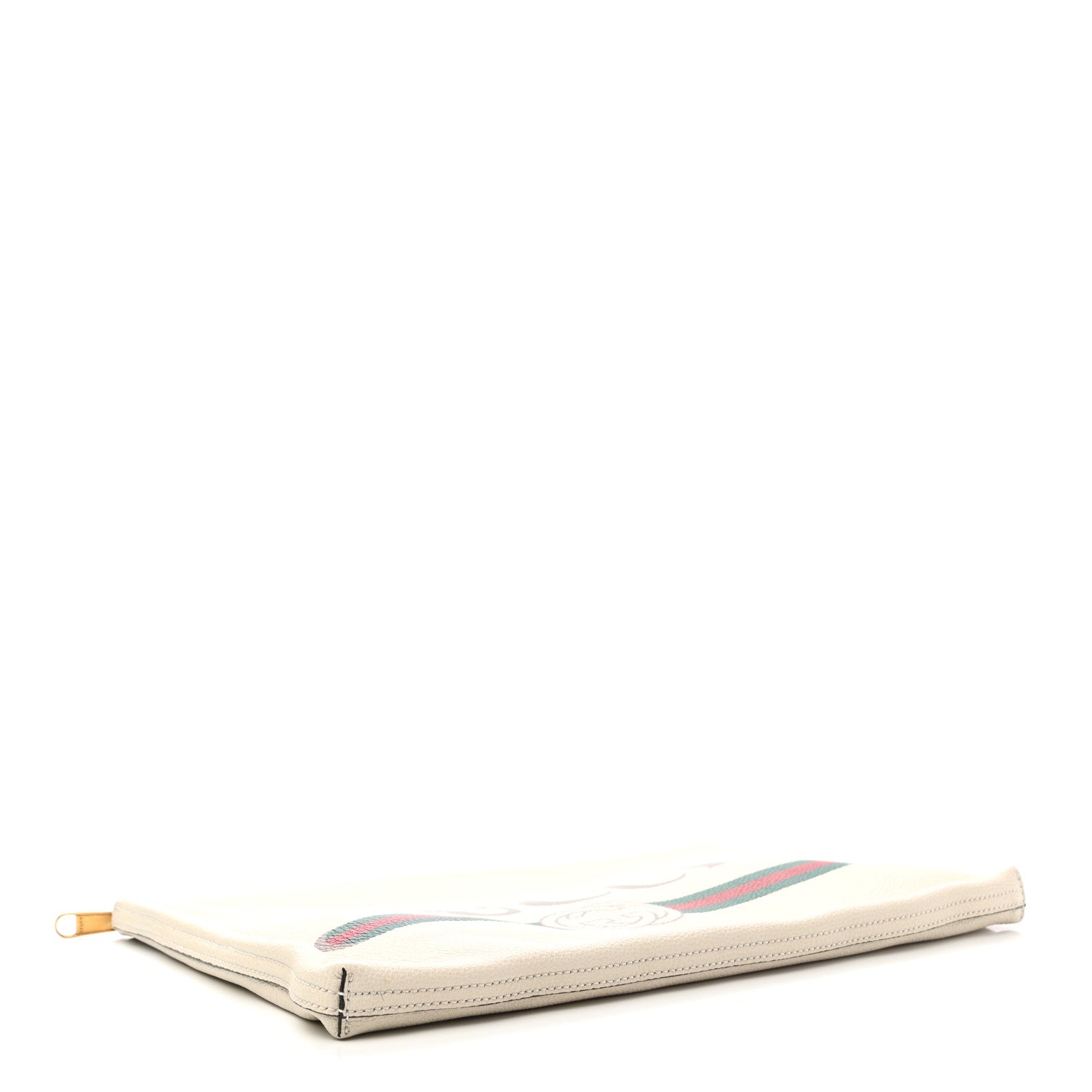 Gucci Pebbled Calfskin Large Logo Portfolio Clutch Ivory 4 of 9
