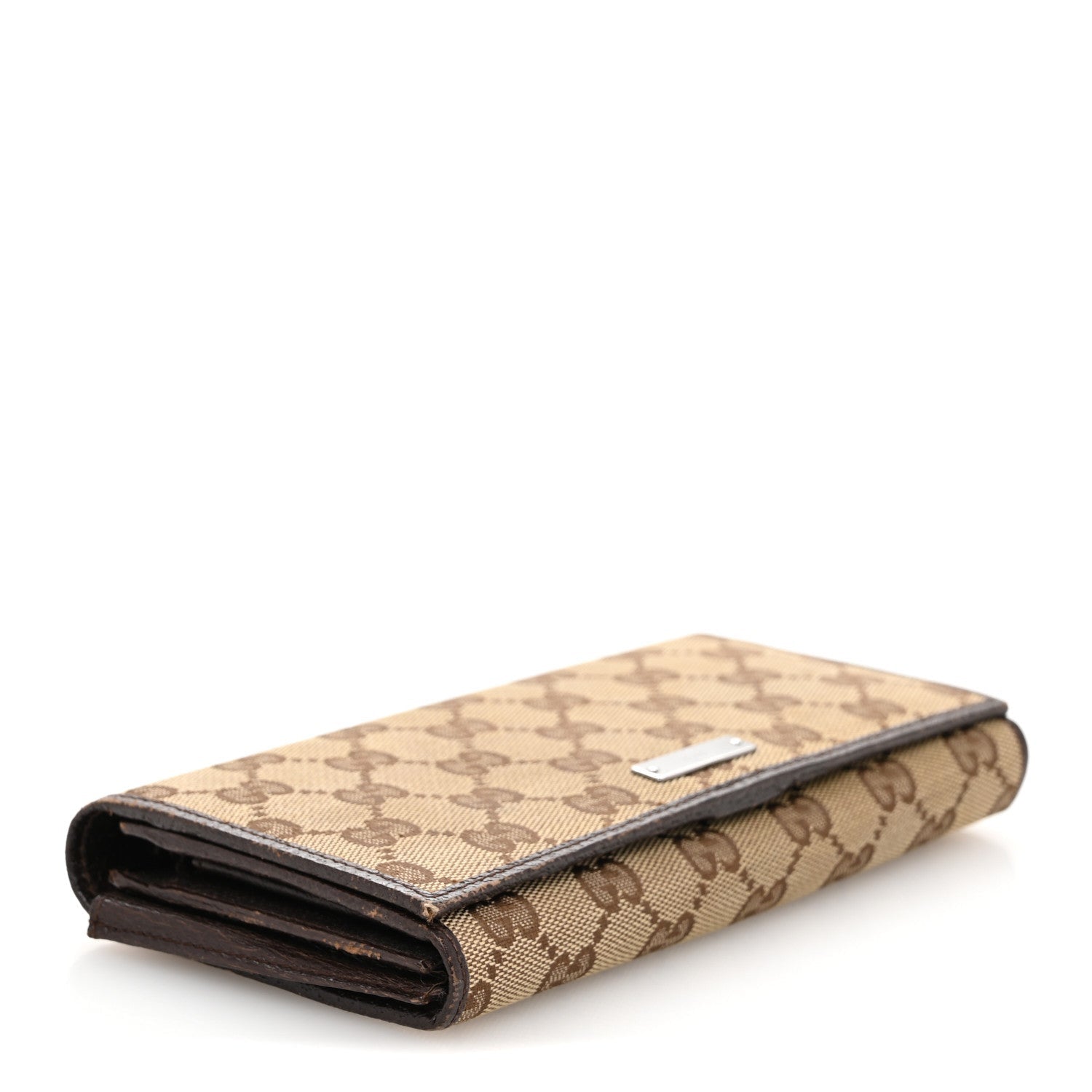 Gucci Monogram Metal Bar Chain Wallet Dark Brown 4 of 7