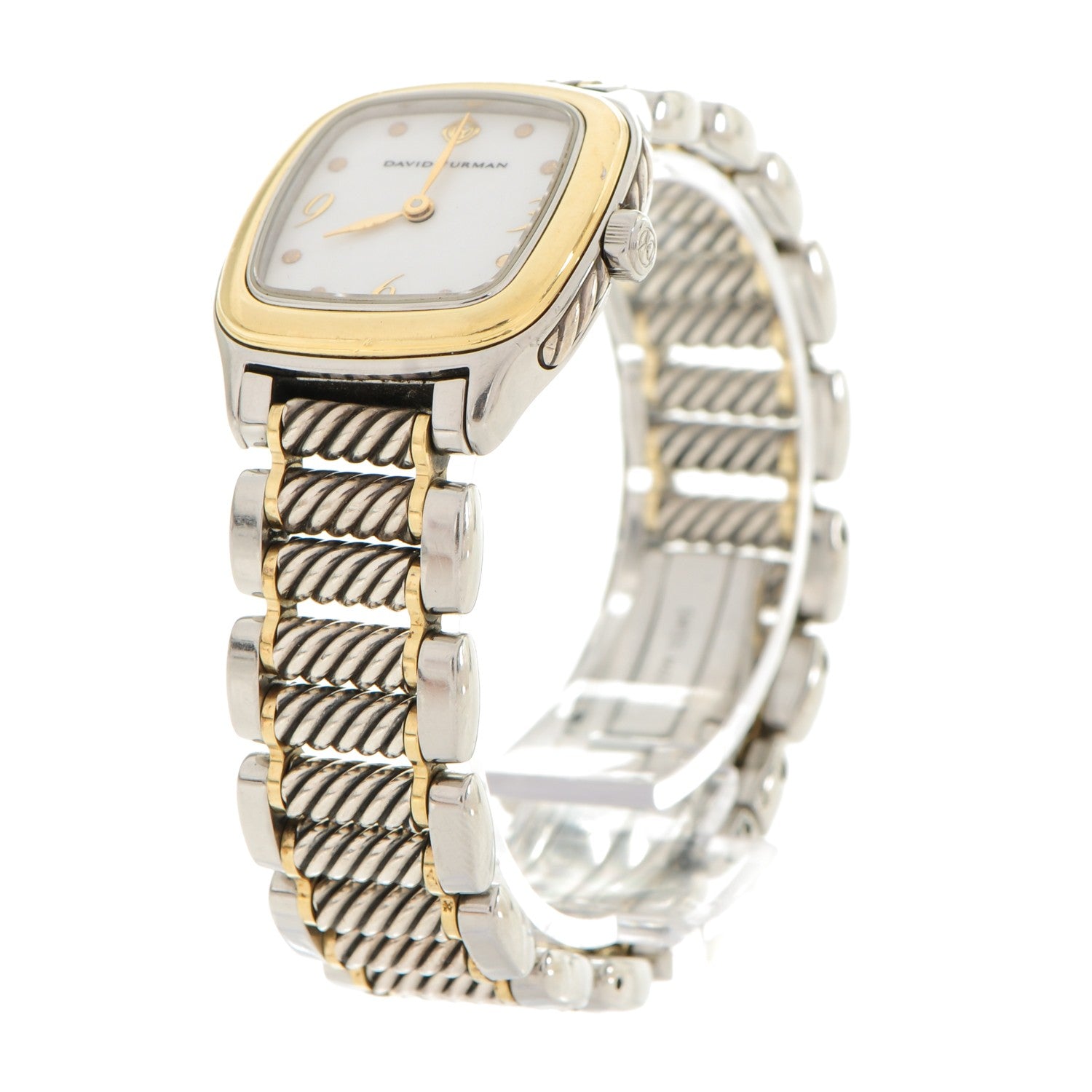 David Yurman Stainless Steel 18K Yellow Gold Mother of Pearl 25mm Thoroughbred Quartz Watch 2 of 7