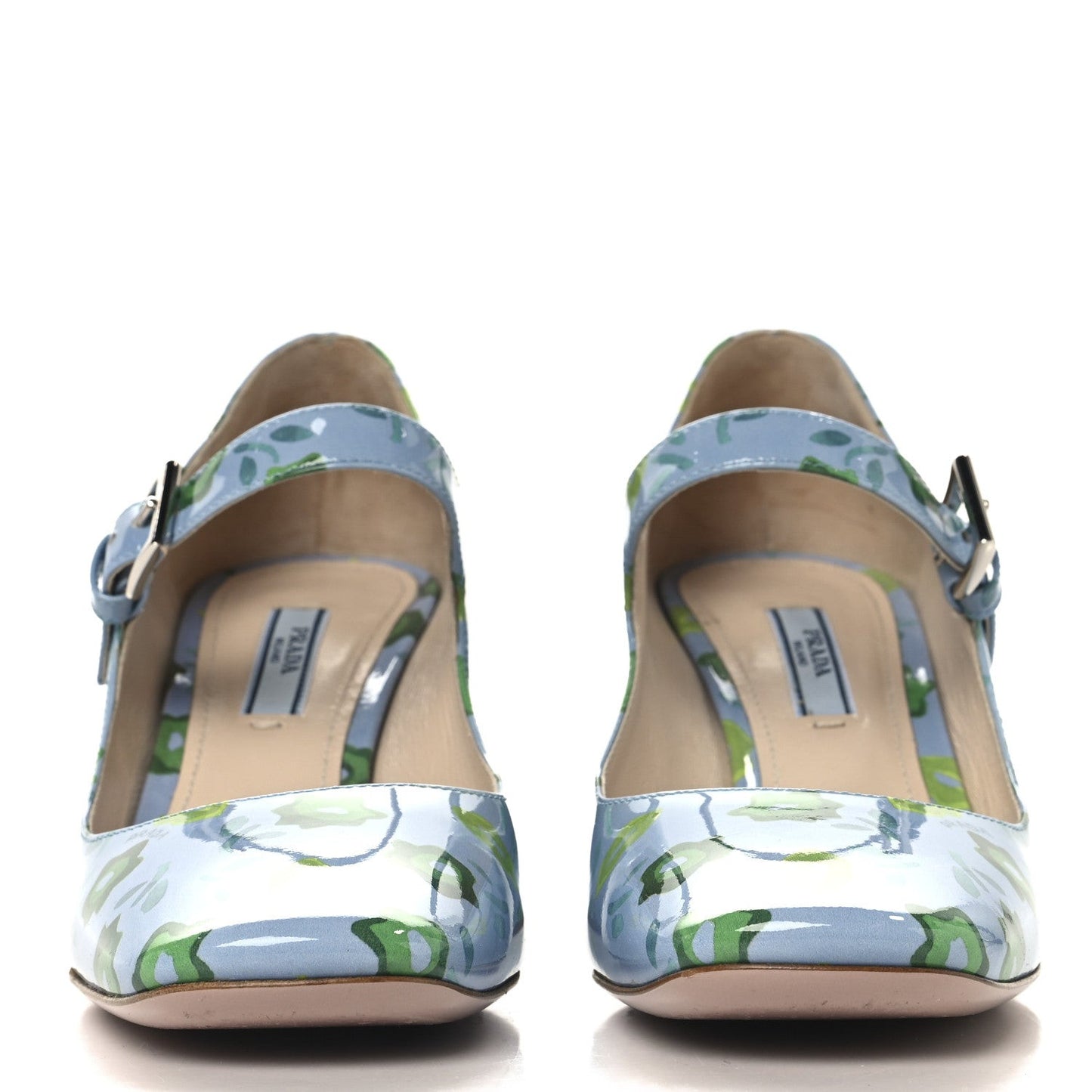 Patent Floral Mary Jane 65mm Pumps 38 Blue