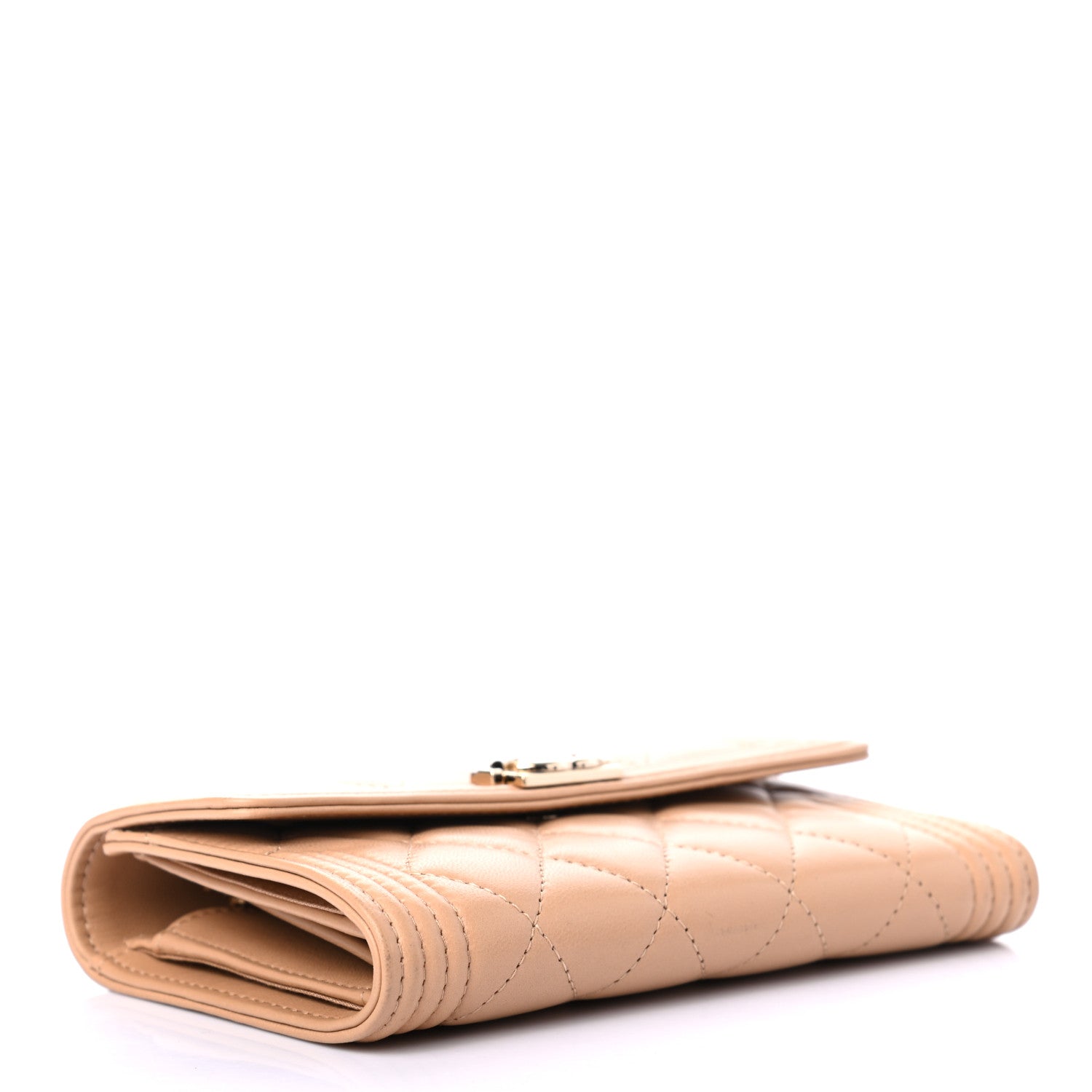 Chanel Lambskin Quilted Medium Boy Flap Wallet Beige 4 of 7