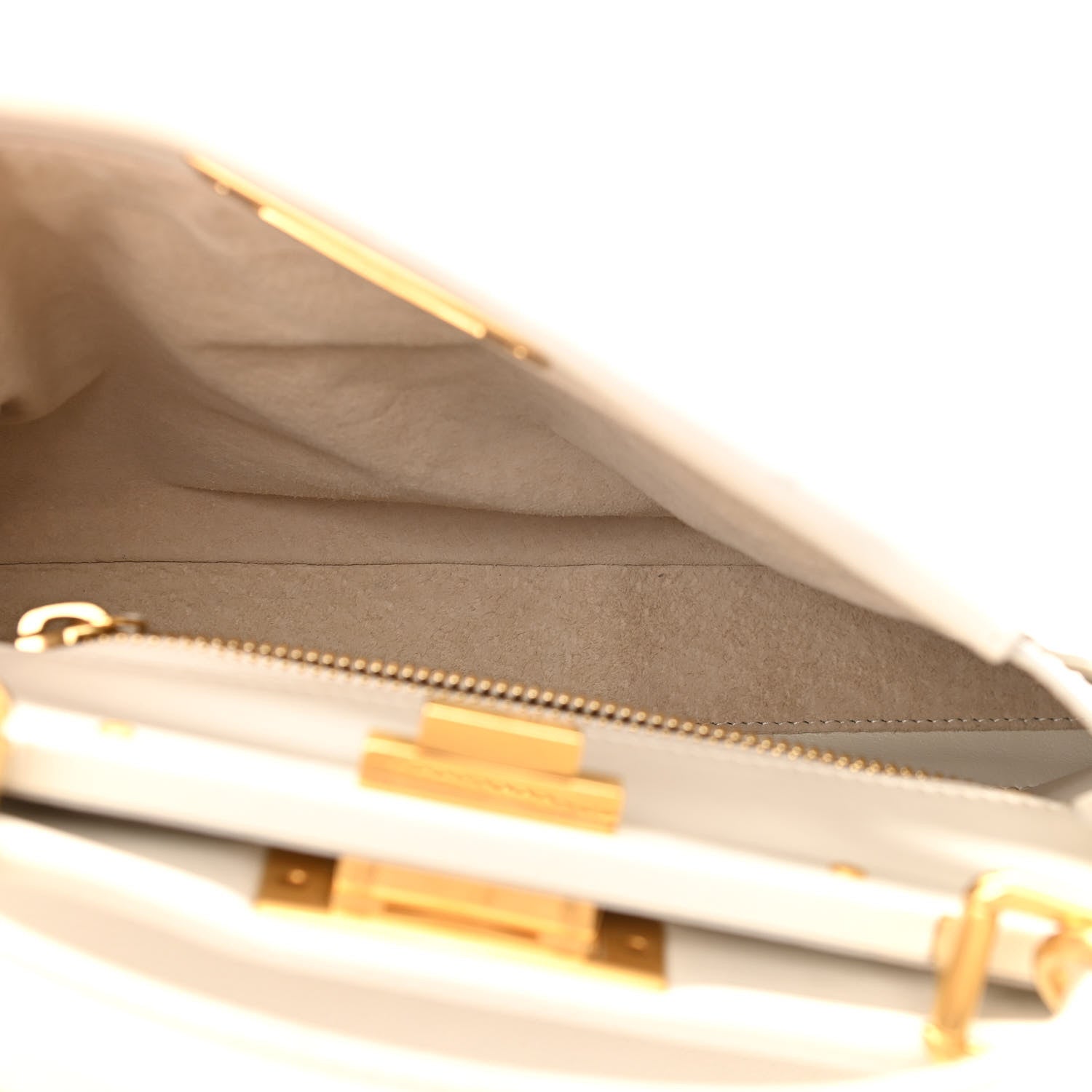 Fendi Nappa Medium Peekaboo Iconic Satchel White 6 of 13