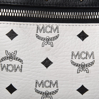 MCM Visetos Studded Medium Dual Stark Backpack White 14 of 32