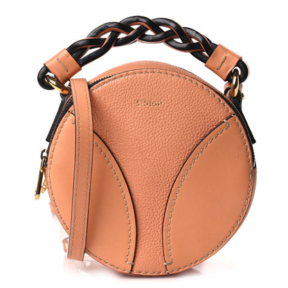 Chloe Grained Shiny Calfskin Mini Round Daria Bag Peach Bloom 1 of 9