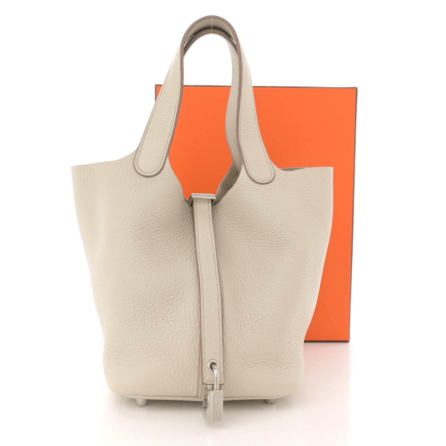 Hermes Taurillon Clemence Picotin Lock 18 PM Beton 12 of 12