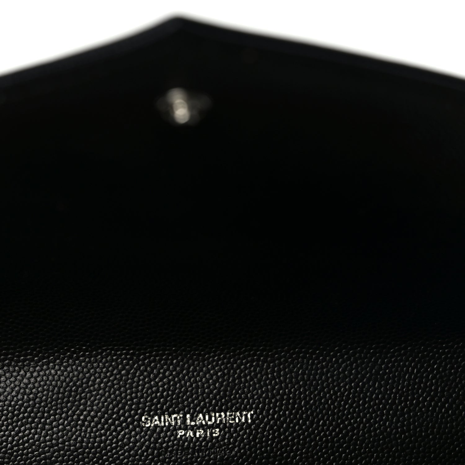 Saint Laurent Grain De Poudre Matelasse Chevron Monogram Envelope Clutch Black 5 of 8