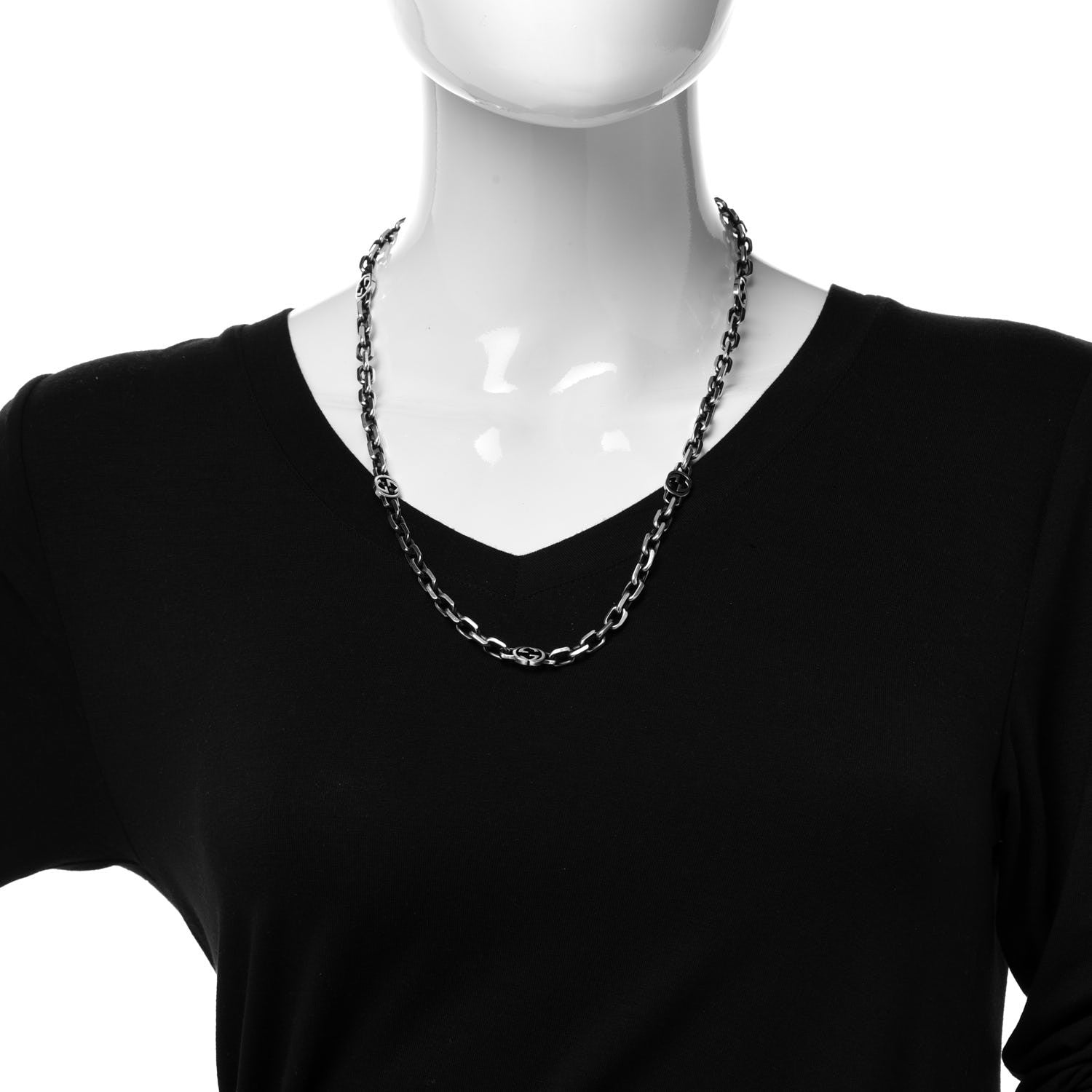 Gucci Sterling Silver Interlocking GG Chain Necklace 2 of 6