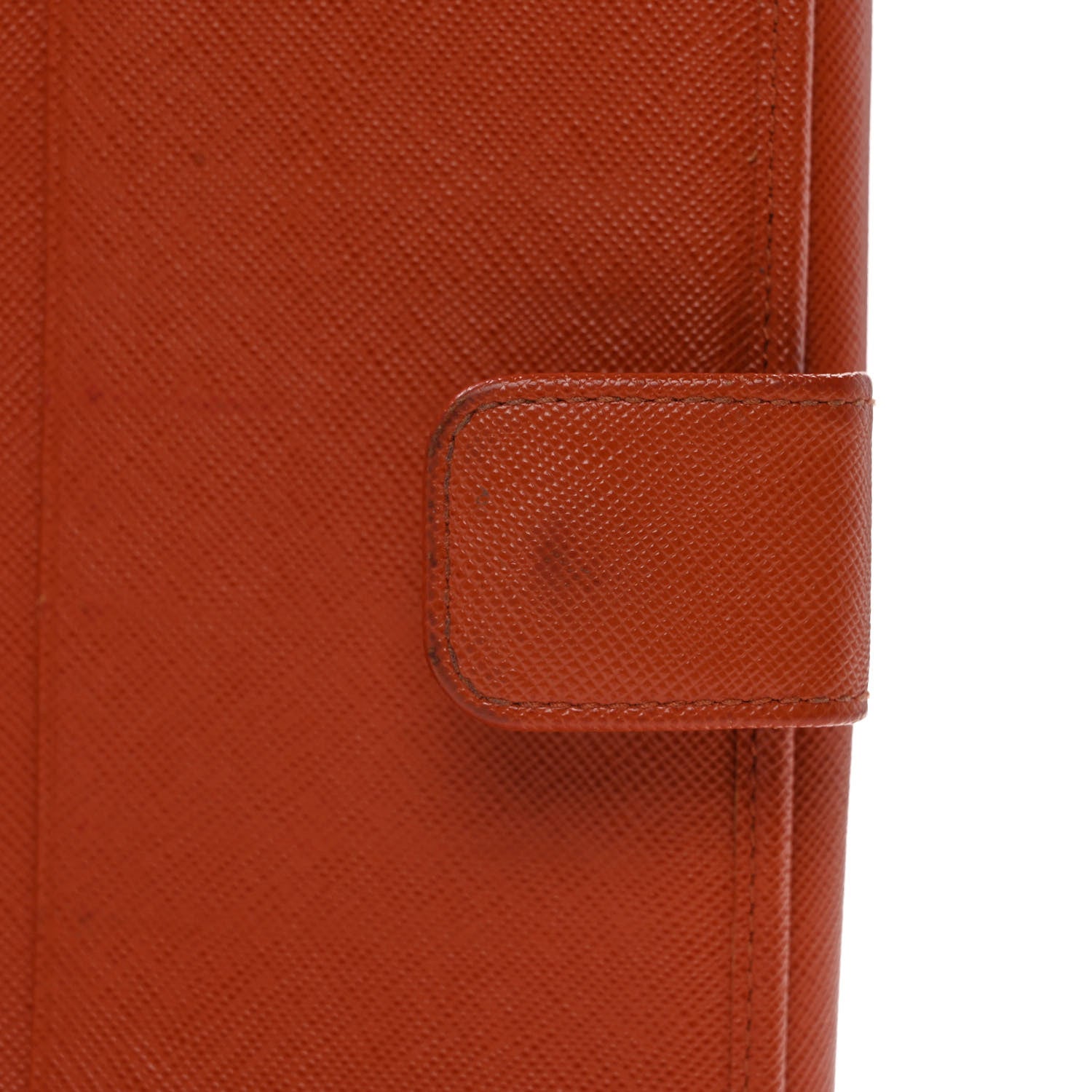 Prada Saffiano Metal Large Compact Flap Wallet Papaya 9 of 11