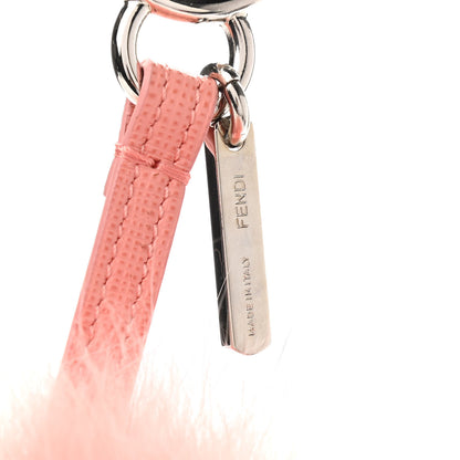 Fendi Fox Fur Vitello Elite Pom Pom Bag Charm Peach 4 of 4