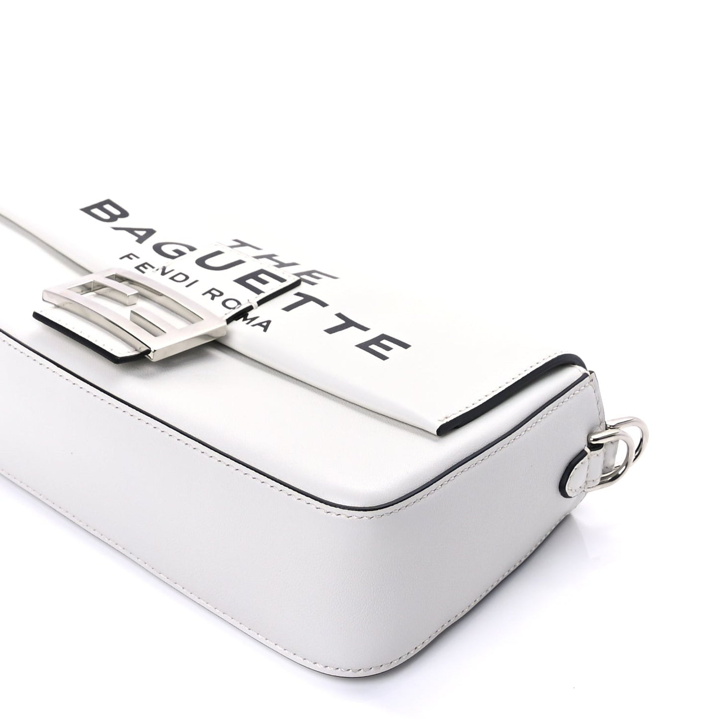 X MARC JACOBS Nappa Logo Medium Baguette White