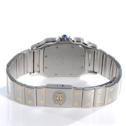 Cartier Stainless Steel 18K Yellow Gold 29mm Santos De Galbee Quartz Watch 3 of 7