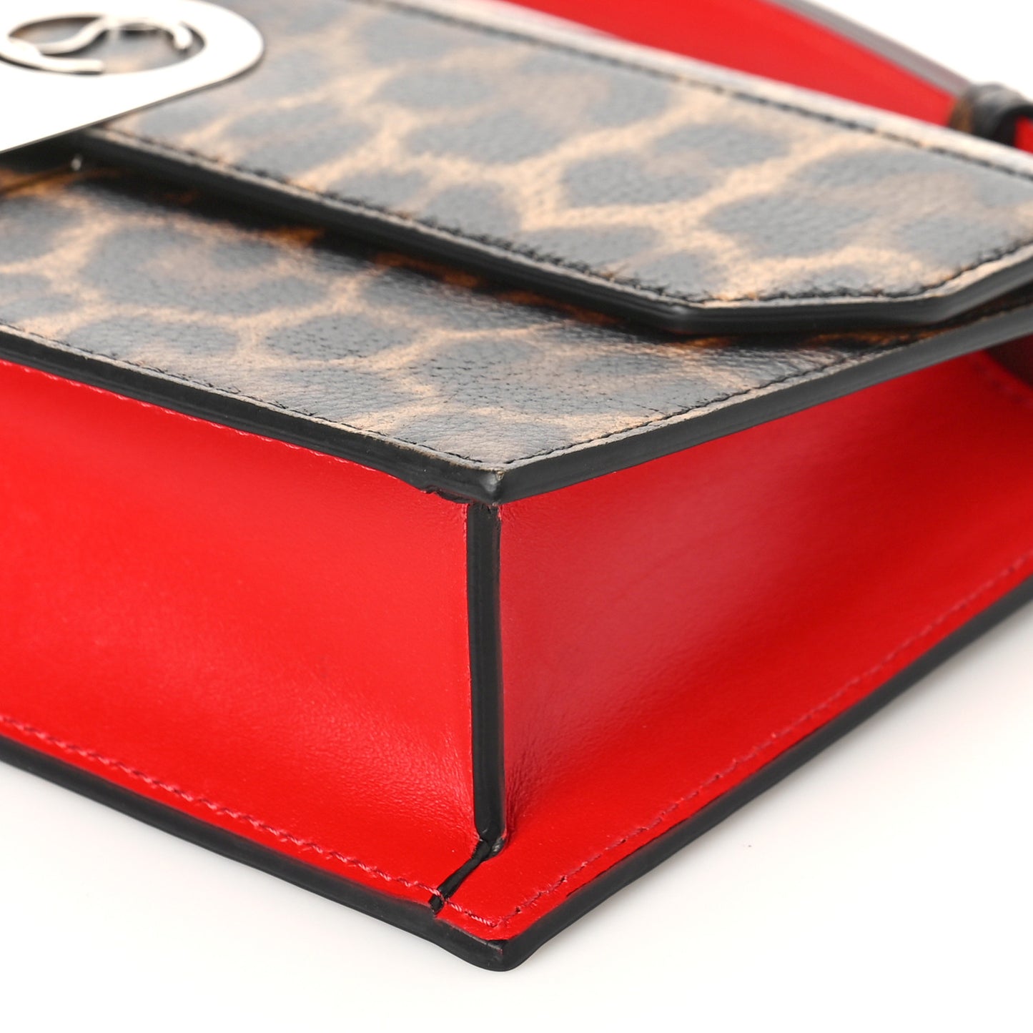 Calfskin Leopard Elisa Baguette Brown