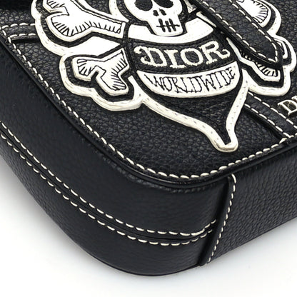 Christian Dior X SHAWN STUSSY Grained Calfskin Saddle Messenger Bag Black 7 of 8