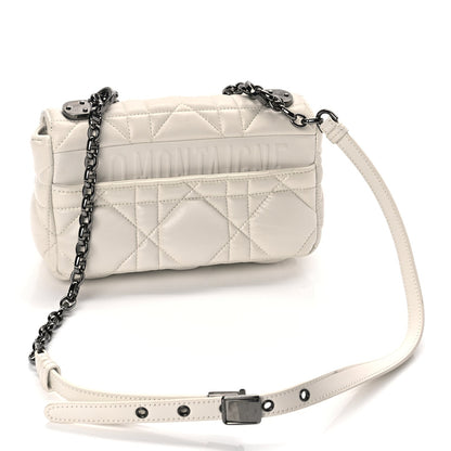 Christian Dior Calfskin Macrocannage Small Dior Caro Bag Ivory 2 of 9