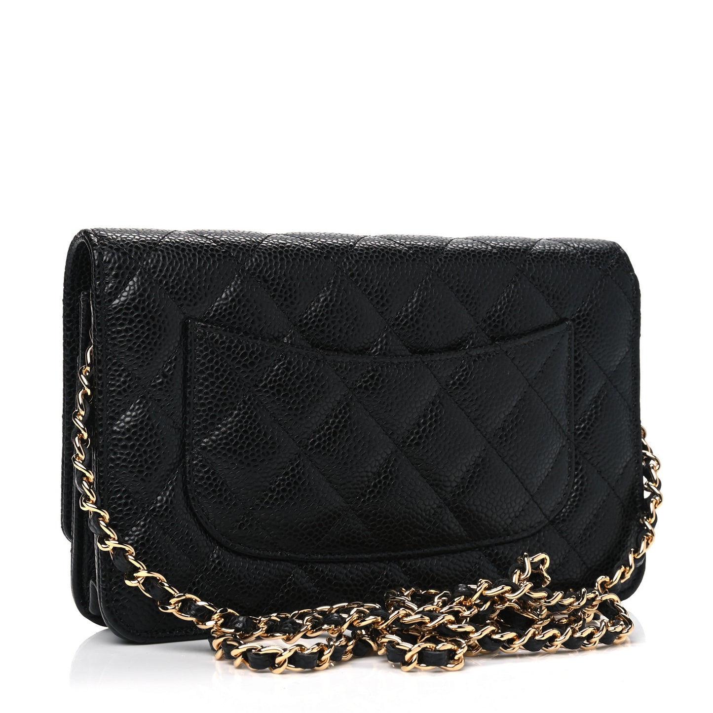 Caviar Quilted Wallet On Chain WOC Black