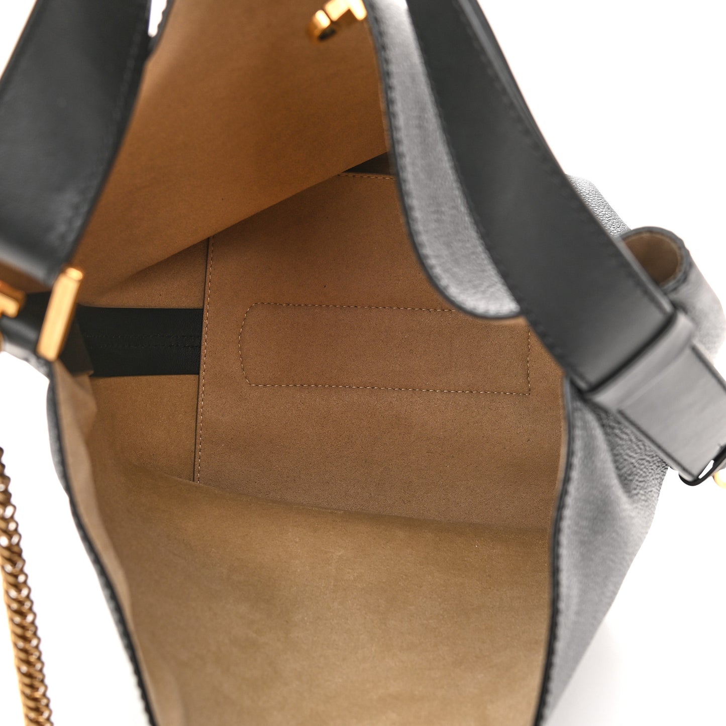 Grained Calfskin GV Bucket Bag Black
