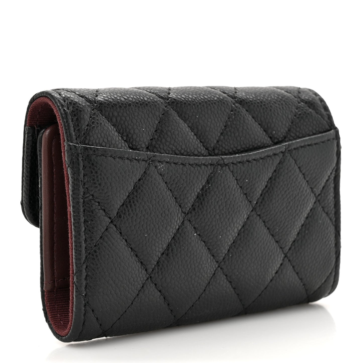 Caviar Quilted Classic 4 Key Holder Wallet Black