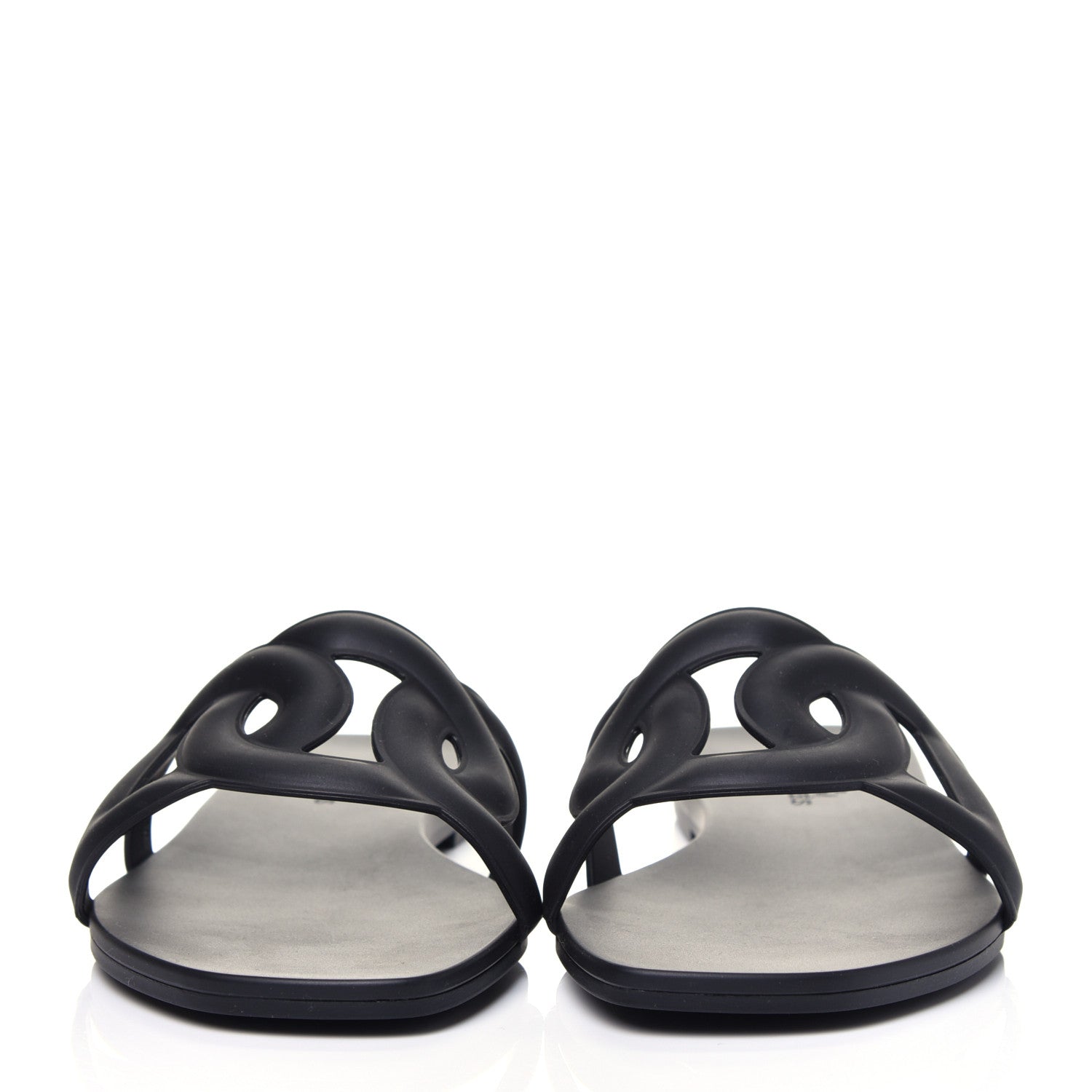 Hermes Rubber Aloha Sandals 37 Black 2 of 9