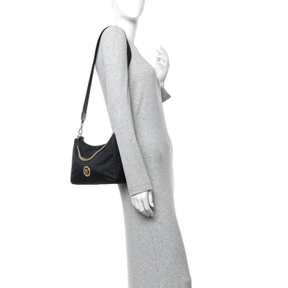 Versace Nylon Tribute Chain Crossbody Shoulder Bag Black 2 of 11