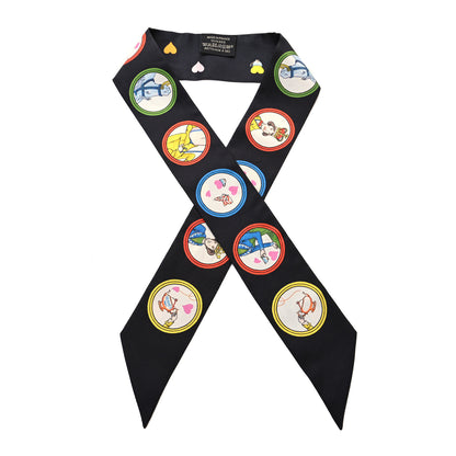 Hermes Silk Tea Time Twilly Black Rouge Multicolor 1 of 4