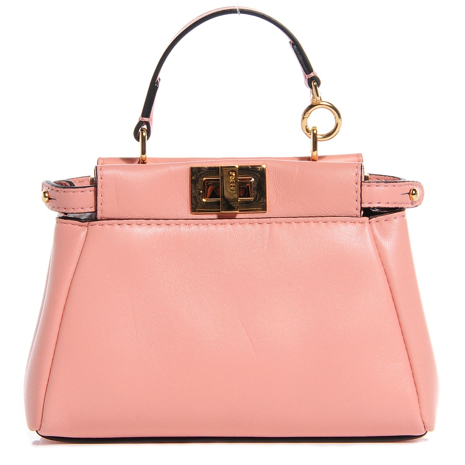 Fendi Shiny Nappa Micro Peekaboo Iconic Satchel Pink 1 of 8