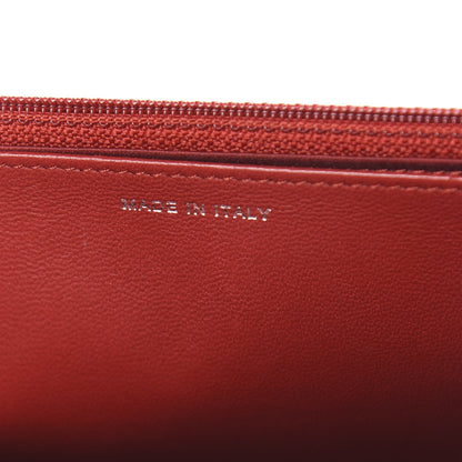 Chanel Lambskin Camellia Embossed Wallet On Chain WOC Red 7 of 11