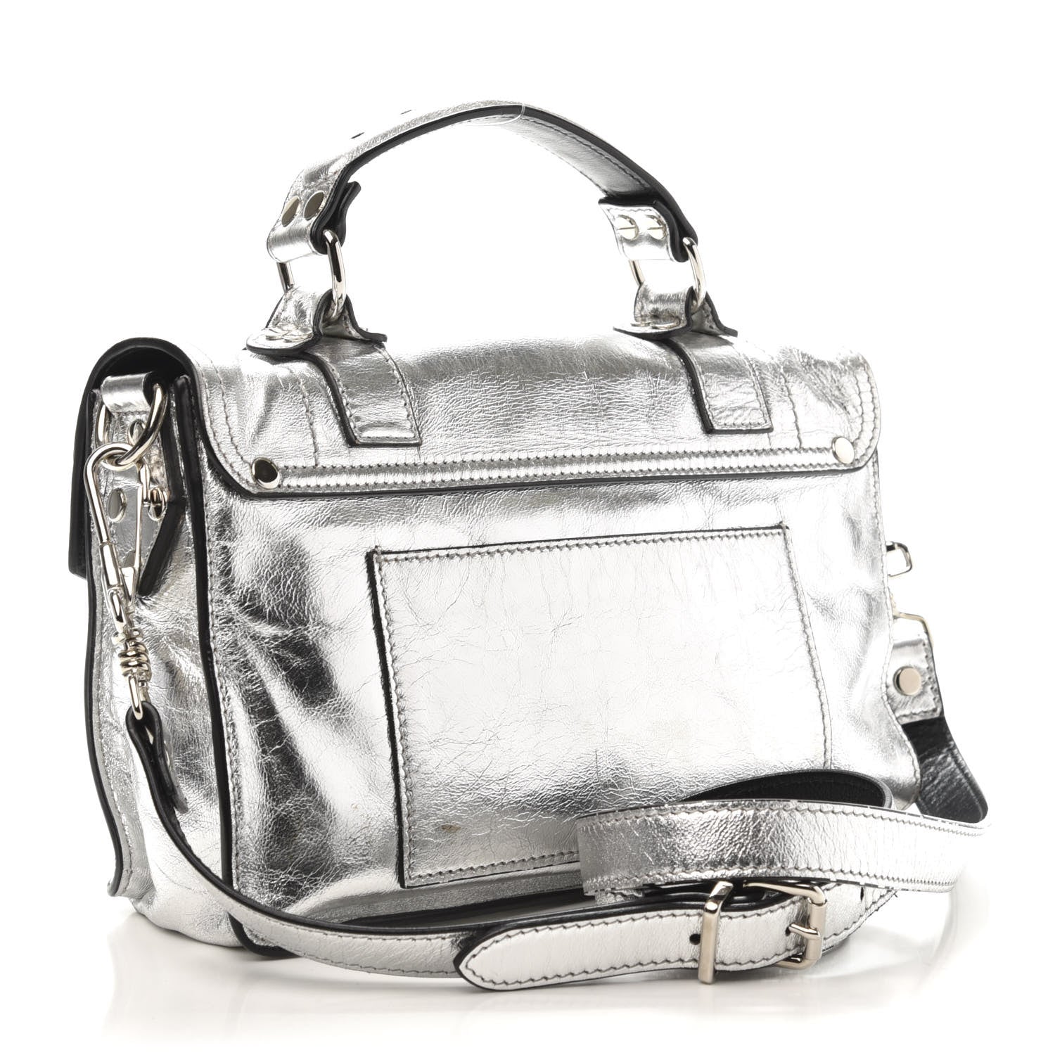 Proenza Schouler Metallic Lambskin PS1 Tiny Satchel Silver 3 of 13