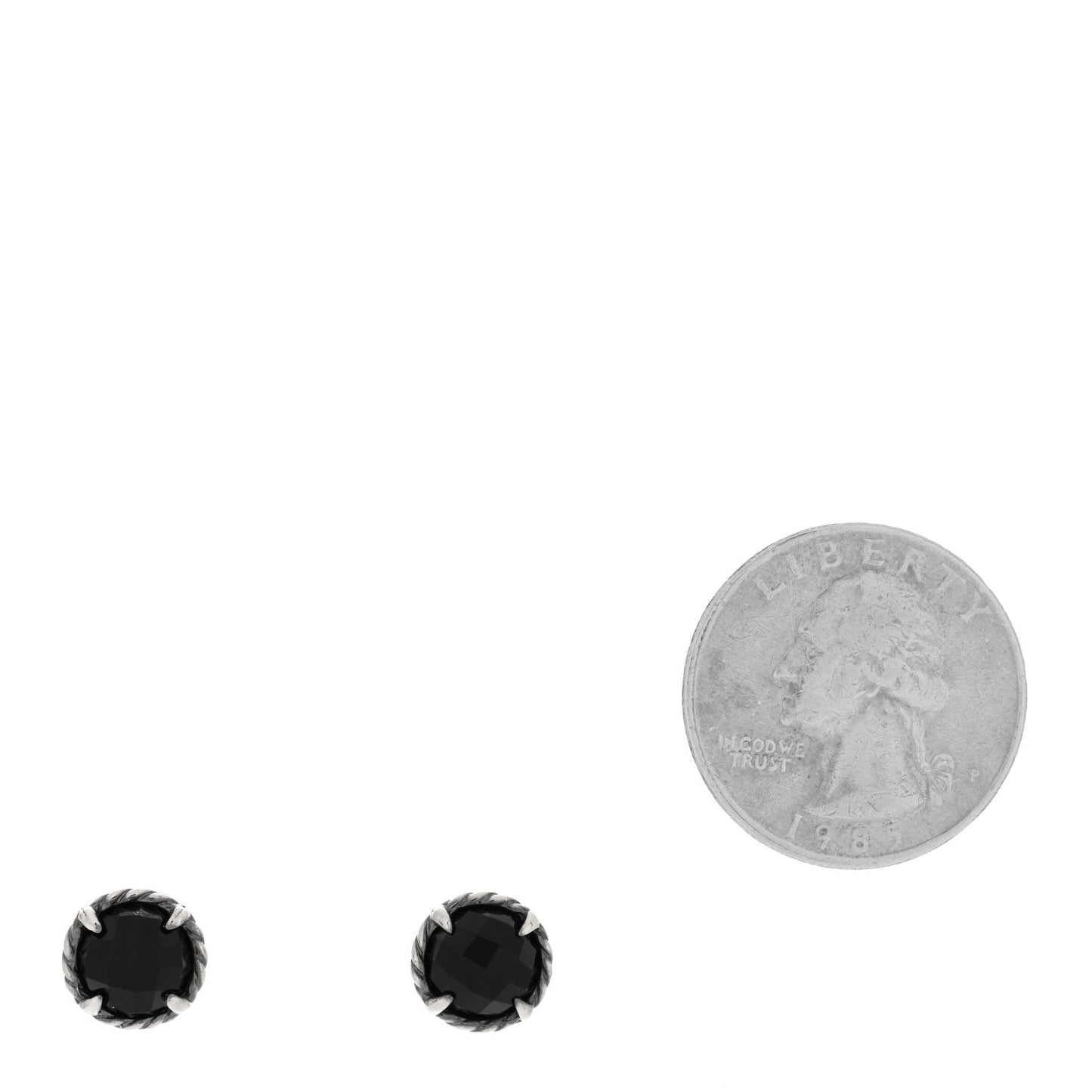 Sterling Silver Black Onyx 8mm Chatelaine Earrings