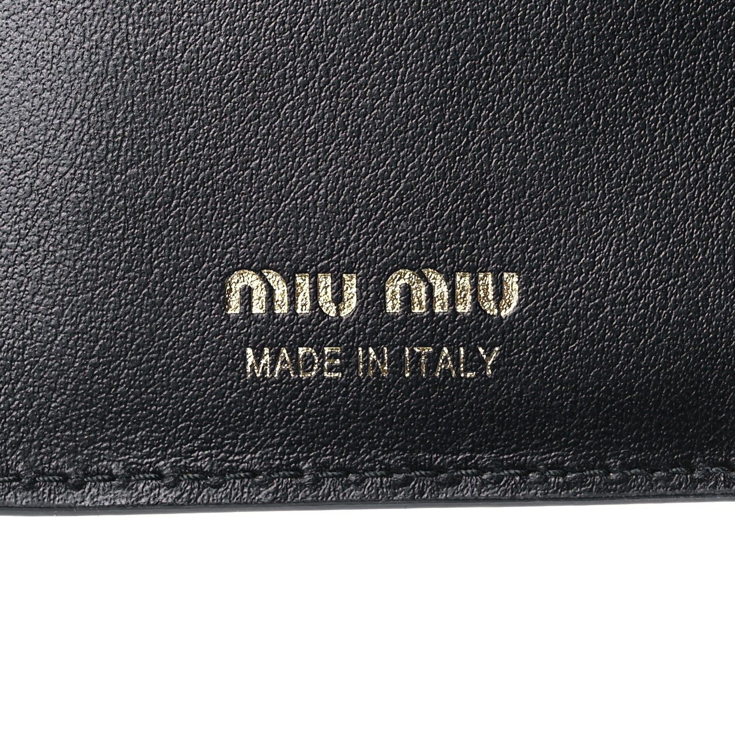 Miu Miu Soft Calfskin Bow Bi-Fold Wallet Black 7 of 9