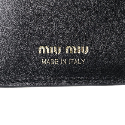 Miu Miu Soft Calfskin Bow Bi-Fold Wallet Black 7 of 9