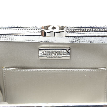 Chanel Sequin Satin Embroidered La Pausa Evening Clutch Silver Blue 6 of 10