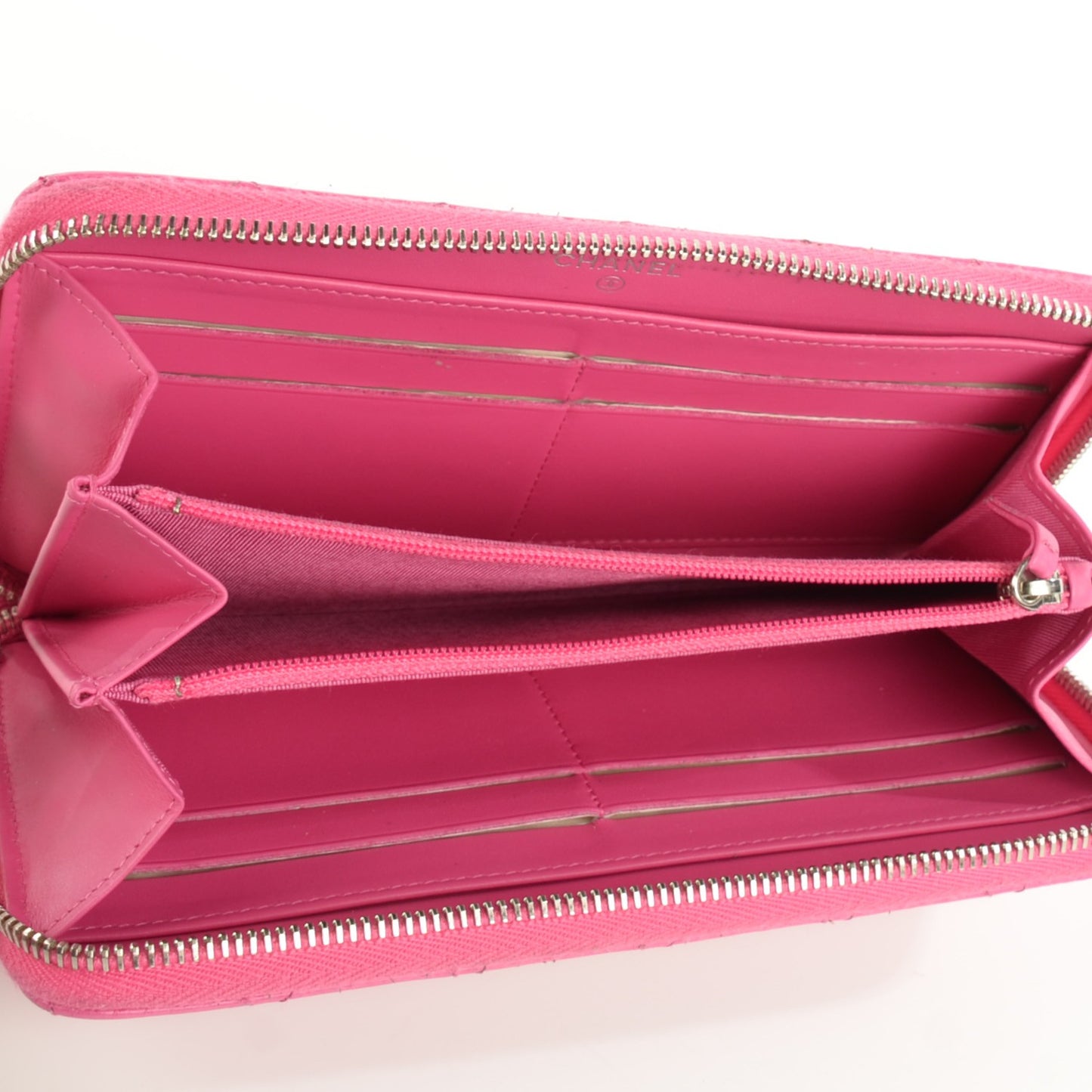 Caviar Quilted Large Gusset Zip Around Wallet Pink