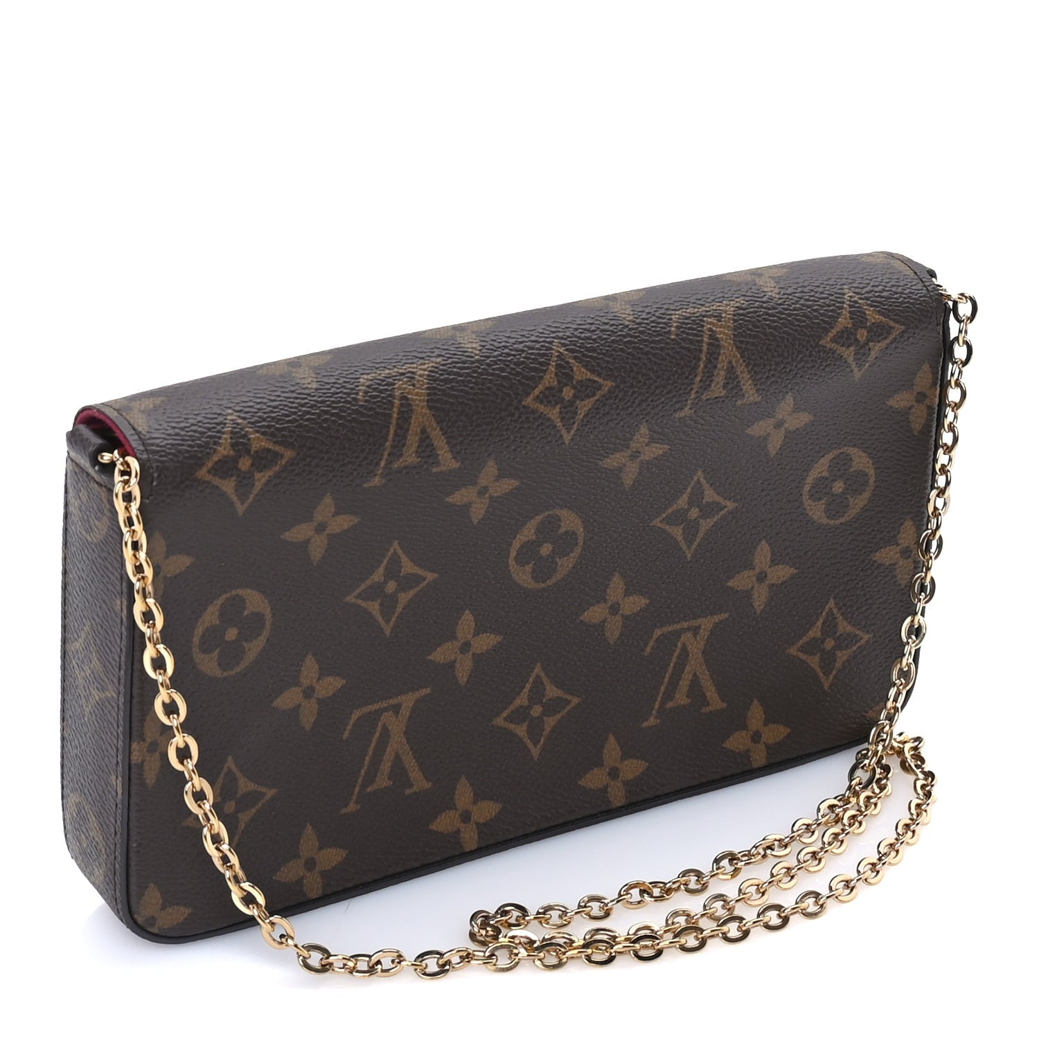 Louis Vuitton Monogram Pochette Felicie Chain Wallet  Fuchsia 2 of 7