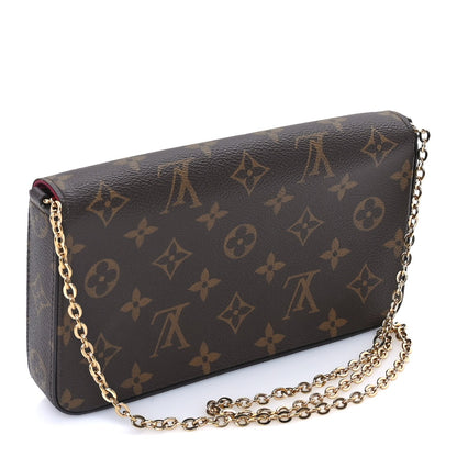 Louis Vuitton Monogram Pochette Felicie Chain Wallet  Fuchsia 2 of 7