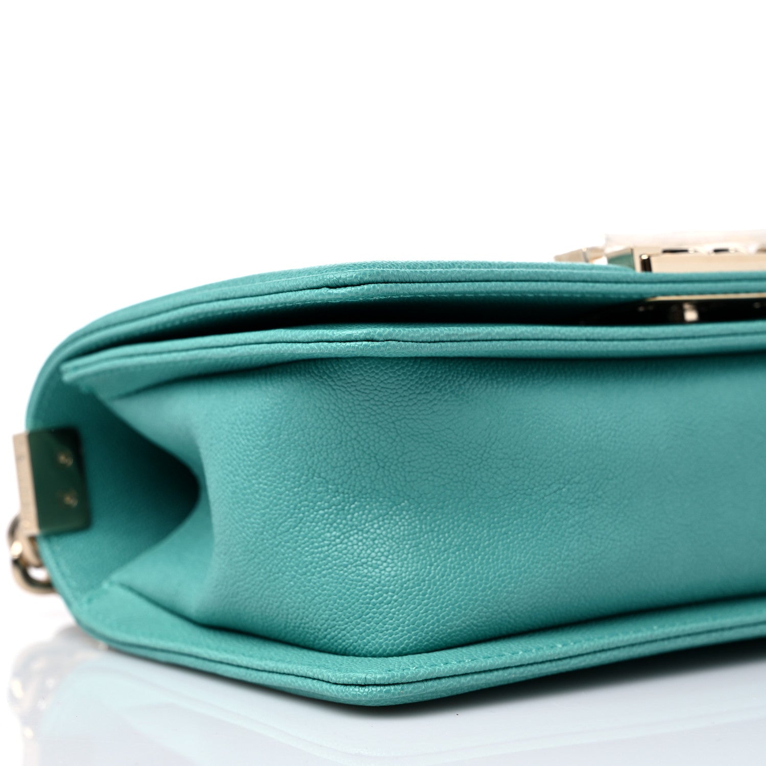 Chanel Caviar Chevron Quilted Small Boy Flap Green 8 of 10